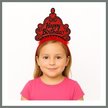 Bezos Kırmızı Happy Birthday Prenses Tacı Doğum Günü Taç Aksesuarı Mmbz Diğer