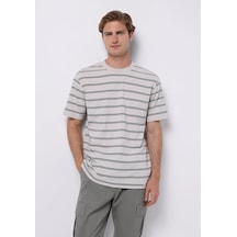 Colin's Colins Comfort Fit Yuvarlak Yaka Çizgili Erkek Yeşil Kısa Kol Tişört Cl1075391 Q1.v1 Lns Light Green Striped
