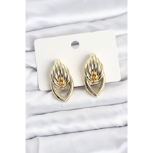 Pirinç Gold Renk Sarmal Damla Model Vintage Kadın Küpe Diğer