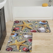 Eliana Home Dijital Baskılı 2'li Banyo Paspas Takımı Lna5007 Bej