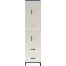 Hyperion Dolap 3 Raflı 3 Çekmeceli 4 Kapaklı 60x44x243 Antras... Antrasit