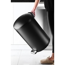 Kapaklı Çöp Kovası 30 Lt Mat Texture - İç Kısım Siyah 10l Siyah