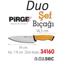 Pirge Duo Şef Bıçağı 19 CM 34160 Kırmızı Saplı