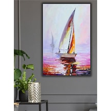 Yağlı Boya Tablo %100 El Yapımı 65cmx90cm Yelken Deniz