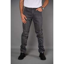 Gri Regular Fit Normal Bel Likralı Jeans