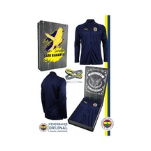 Fenerium Fenerbahçe Lisanslı 23-24 Tam Fermuar Antrenman Sweat + Bileklik Set Özel Ahşap Kutulu Lacivert