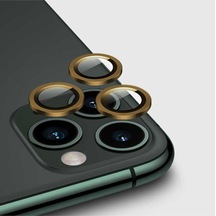 İphone 12 Pro Max Uyumlu Aini Cl-02 Kamera Lens Koruyucu-gold Gold