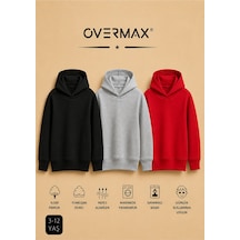 Overmax Çocuk 3'lü Sweatshirt Takımı 3-12 Yaş Siyah-gri-kırmızı - 917542430 Siyah-gri-kırmızı
