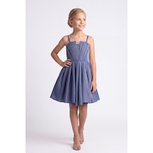 Mnk Baby & Kids Kız Çocuk Meis Kristal Abiye Elbise M00860 İndigo