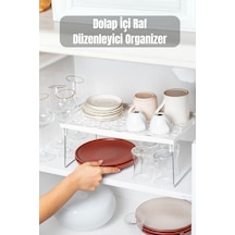 1 Adet Çok Amaçlı Raf Tabak,kupa,bardak Rafı Organizer Metal 34 X 25 Beyaz Tr Diğer