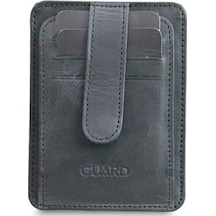 Guard Dikey Crazy Siyah Hakiki Deri Kartlık Erkek / Kadın P5171 Siyah