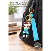 3 Adet Anime Figür Anahtarlık 21-23 Cm Boyunda Figürlü Anahtar Süsü Karakter Keychain Figür Aksesuar