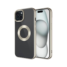 Apple iPhone Uyumlu 15 Kılıf Kamera Lens Korumalı Logo Gösteren İnce Hafif Pazarplus Titanyum
