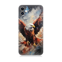 Apple Uyumlu iPhone 12 Silikon Kılıf Beyaz Başlı Siyah Kartal