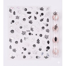 Gümüş Holografik Yaprak Dizayn Tırnak Sticker Tırnak Etiketi Nail Art Jo-1056s