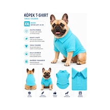 Köpek Polo Yaka Tişört Xxl Beden Boyun Çapı 36 Cm Nefes Alabilen Kumaş - Mavi