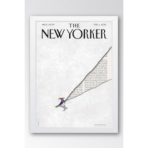 The New Yorker Çerçeveli Tablo February 4 2013 - Powder Day Kayakçı Tablosu