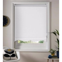 Beyaz Mat Etek Dilimli Stor Perde Beyaz