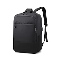 Moveevo Usb Desteğiyle 15.6 İnç Laptop Sırt Çantası, İş Ve Seyahat İçin Büyük Kapasiteli, Siyah Oxford Kumaş Unisex Çanta Siyah