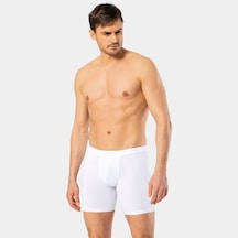 Cacharel Erkek Likralı Uzun Boxer Bel Bantlı 1336/beyaz