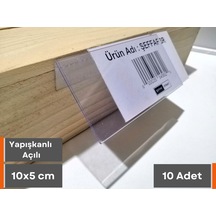 Şeffaf Etiket 10 Adet Pvc Yapışkanlı Etiketlik 5x10 Cm Isimlik Ürün Raf Etiketi