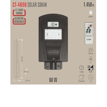 Ct-4690 60w Solar Led Projetör 1 Adet Beyaz Işık