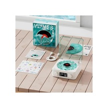 Waves Nostalji Plak Görünümlü Bluetooth Hoparlör 3d Ses Dalgası Retro Müzik Plak Mavi Çok Renkli