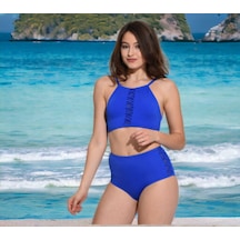 Shopiolog Tüllü Bağcıklı Yüksek Bel Bikini