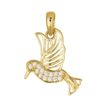 Goldkupe 14 Ayar Talı Kuş Altın Kolye Ucu 0,91 Gr-3424