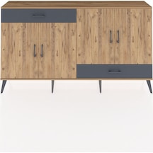 Arges Konsol 5 Raflı 2 Çekmeceli 4 Kapaklı 176x30x99 Çam-çam/antr Çam-çam/antrasit
