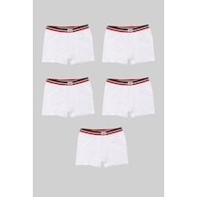 Ceylanoğlu 6'lı Beyaz Erkek Çocuk Sade Boxer-343-1 Beyaz