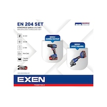 Exen EN204 21V 4AH EX018023 Kömürsüz Şarjlı Makina 2'li Set