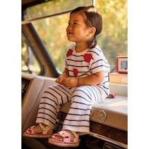 Mayoral Kız Bebek Kalp Desenli T-shirt Pantolon Takım Krem - 01516
