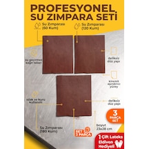 23x28 Cm Su Zımparası Seti 60 120 180 Kum 3 Parça Islak Kuru Temizleme Ve Yüzey Zımparası + Eldiven