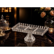 Roykıng Jtele Dikdörtgen Ayaklı Bölmeli Sunum Tabağı 35x19 Cm Şeffaf