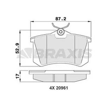 Vw Golf 5 Arka Fren Balatasi 2003-2009 Braxıs Aa0005