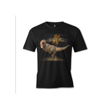 Jurassic World T rex Baskılı Siyah Erkek Tshirt 001