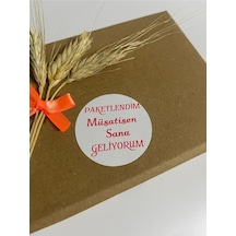 Paketlendim Müsaitsen Sana Geliyorum Yuvarlak Yapışkanlı Etiket 4x4 Cm 120 Adet