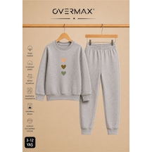 Overmax Çocuk Eşofman Takımı Sevimli Kalpler Baskılı Sweatshirt & Eşofman Altı Gri Üst-gri Alt - 918470880 Gri Üst-gri Alt