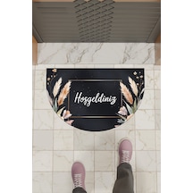 Rugmood Modern Dijital Paspas Çiçekli Hoşgeldiniz Kapı Önü Paspası Çok Renkli