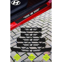 Hyundai İ40 Kapı Ve Bagaj Eşiği Çizilme Önleyici Karbon Folyo Koruma Seti İ40 Yazılı