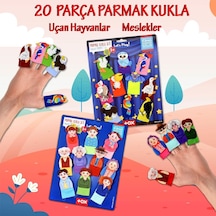 2 Set - 20 Parça Tox Aile  Bireyleri ve Uçan Hayvanlar Parmak Kukl