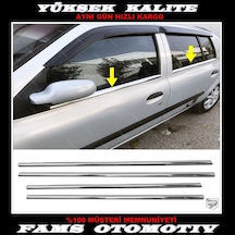Renault Clio 2 Hb Krom Cam Çıtası 4 Prç. 1998-2005 P. Çelik