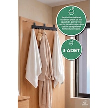 Kapı Arkası Askılık 8'li Askı Aparatı Banyo Havlu Askısı Düzenleyici Organizer 3'lü Set Çok Renkli