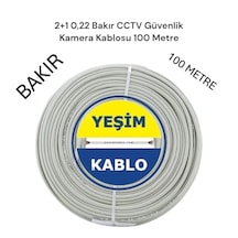 Yeşim 2+1 0,22 Cctv Bakır Güvenlik Kamera Kablosu 100 Metre