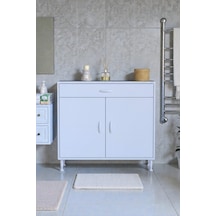 Eliusta Taha 100 Cm 3 Bölmeli Beyaz Çok Amaçlı Dolap 2 Raflı Banyo Mutfak Dolabı 100x88x32,5 Cm Düzenleyici Beyaz