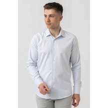 White Stone Aigle G17460 Regular Fit Armürlü Pamuklu Gömlek Mavi-mavi Mavi