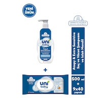 Uni Baby Atopy & Extra Sensitive Bebek Şampuanı 500 Ml + Bebek Islak Mendili 9x40 360 Yaprak 2'li Set