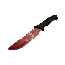 Ayyıldız Mf033 Rd Kırmızı Av Bıçağı 31cm - Testere Detaylı Bıçak, Oluklu, Kılıflı, Plastik Sap Çr