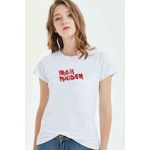 Iron Maiden Rock Am Ring Metal Baskılı Beyaz Kadın Tshirt